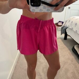 Women’s Pink Elastic-Waist Shorts ASICS
